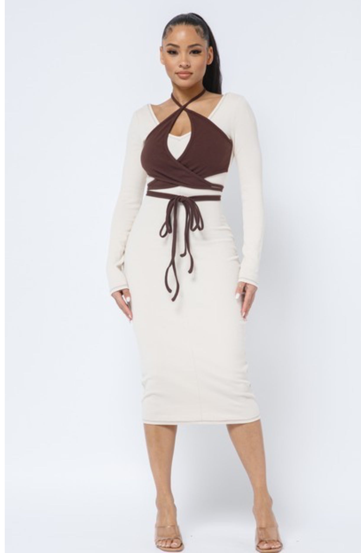 brown midi dress outfit Brown Suga Midi Dress