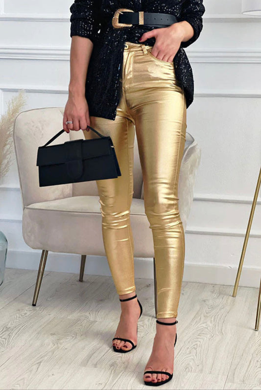 Like it golden Metallic Pants