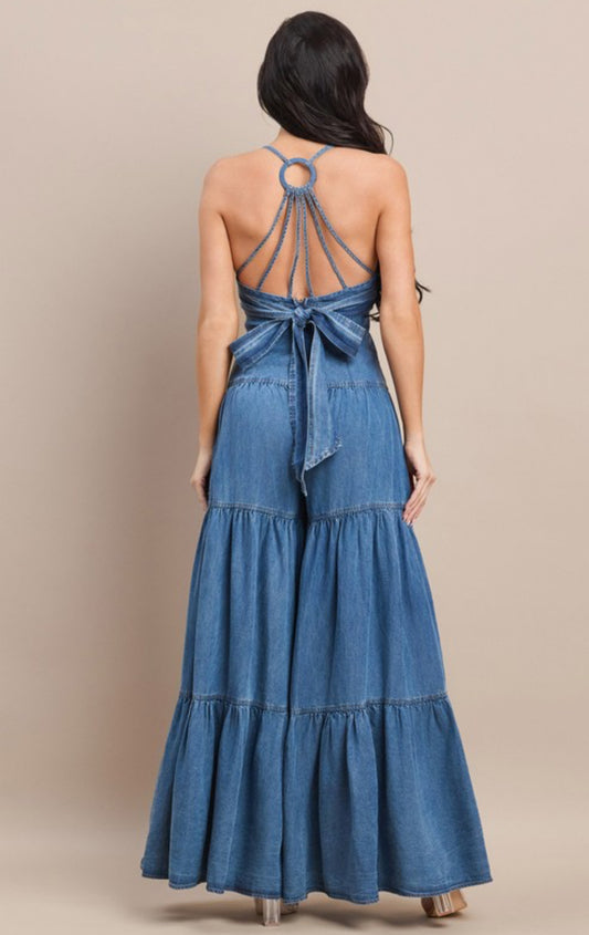 Denim Cassidy wideleg jumpsuit
