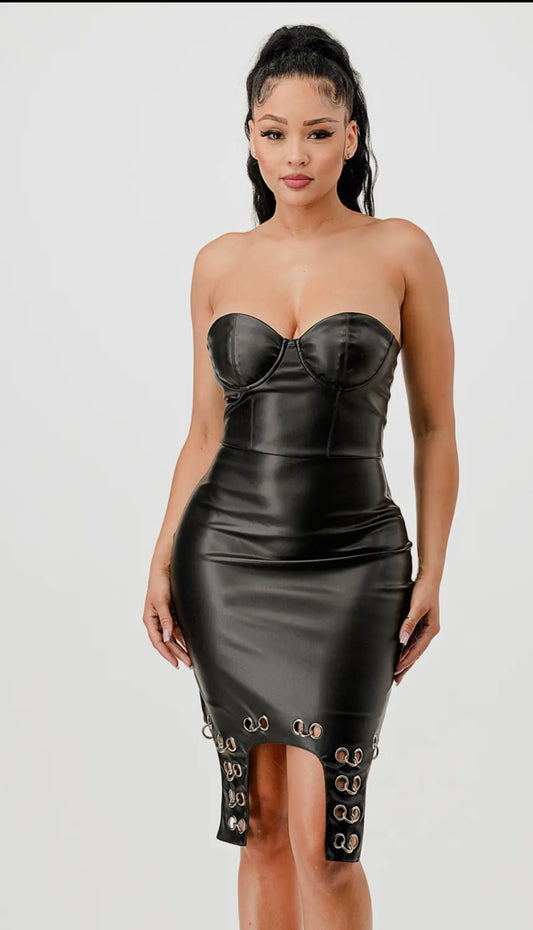 Jhene Faux leather dress
