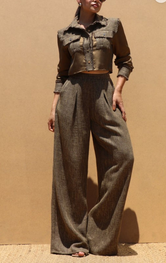 Jazmine wide leg Pants Set