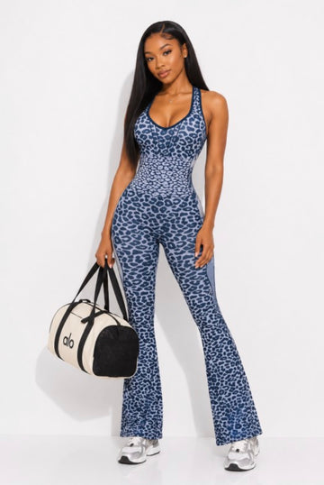 Leopard Print Fitness Jumpsuit